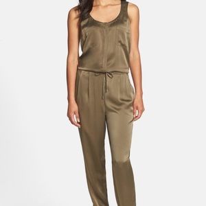 Eileen Fisher green silk jump suit